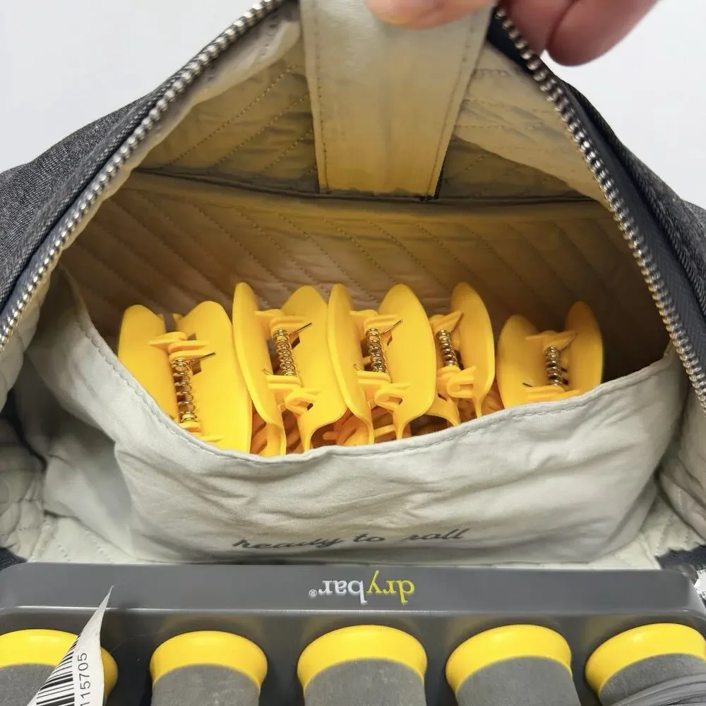 DryBar The Roller Club 10 Hot Rollers Curlers Clips Travel Case 900-3895-4